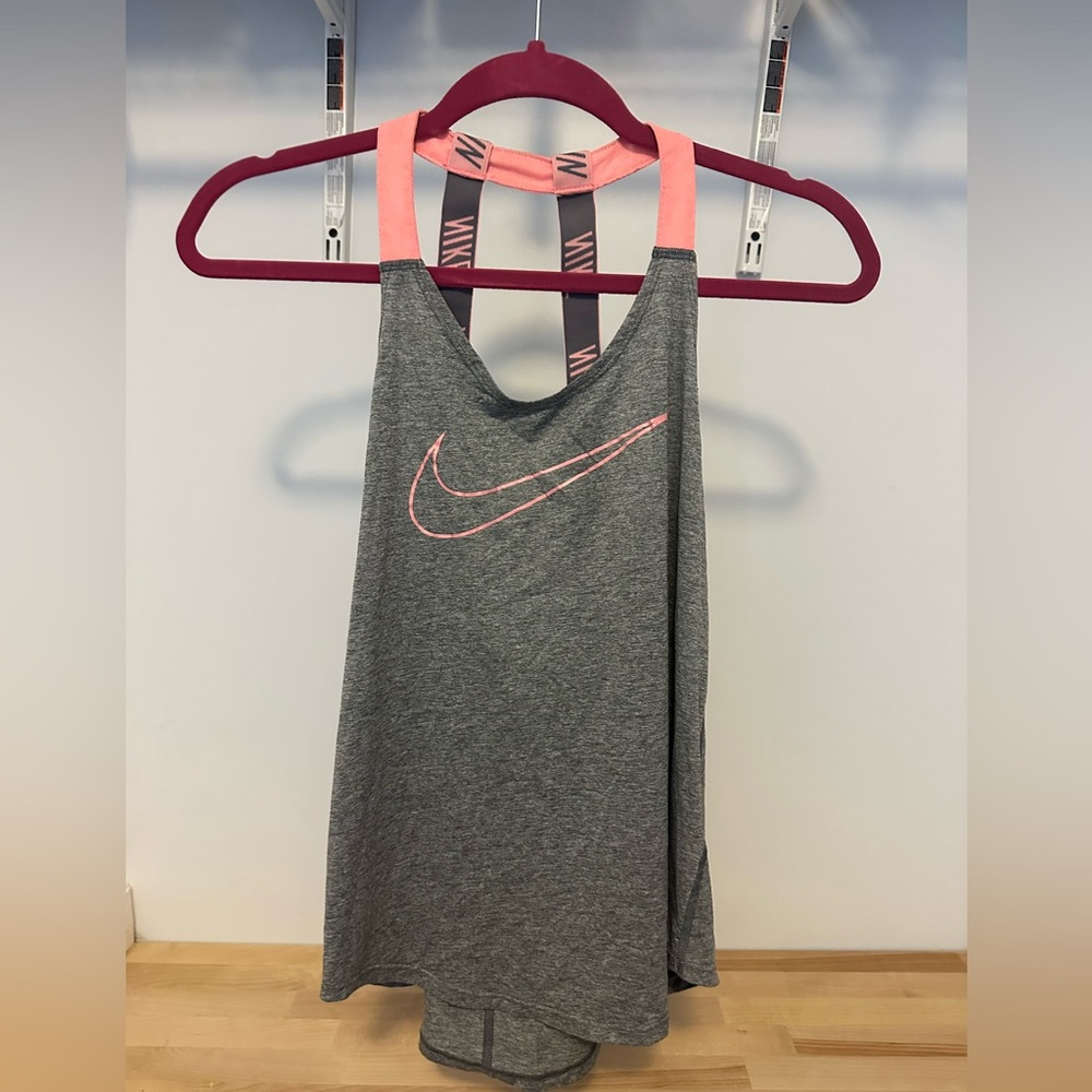 Pink and grey Nike dry fit tank.